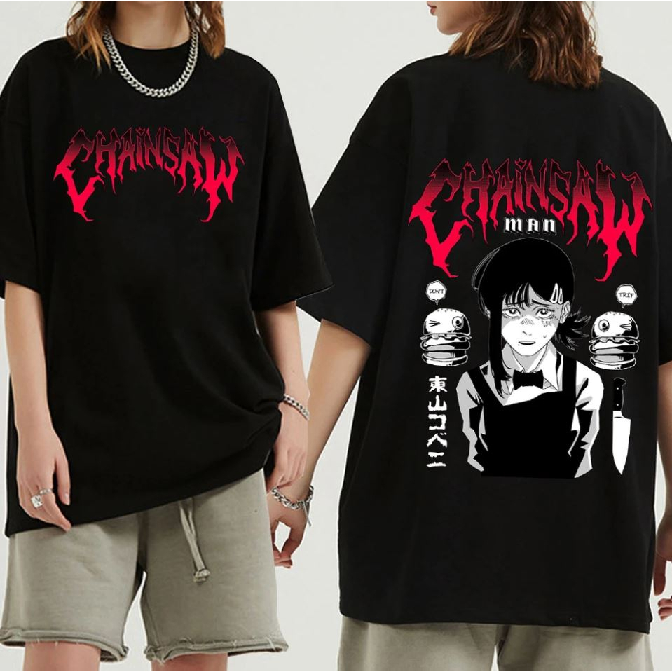 Camiseta Básica Algodão Unissex Moda Anime Chainsaw Tumblr Oferta