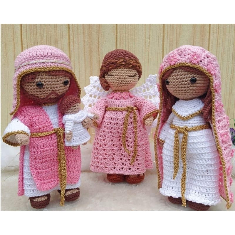 presépio amigurumi/ Maria José menino Jesus e anjinho/presépio