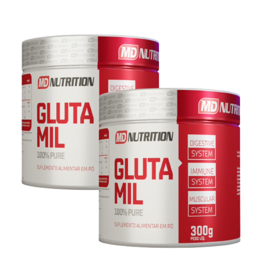 Glutamil MD Nutrition - L-Glutamina 300g - kit 2 unidades