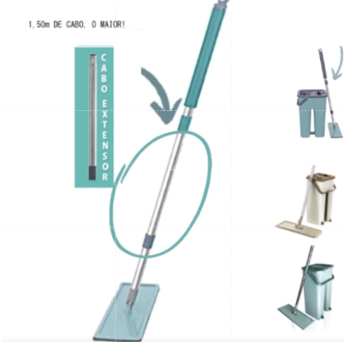 Cabo extensor para Mop Flat 30cm / 40 cm. em Oferta na Shopee