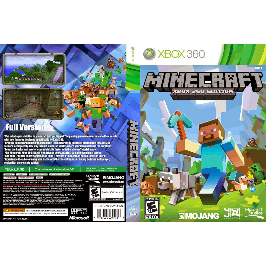 Minecraft para Xbox 360 Lt com capa