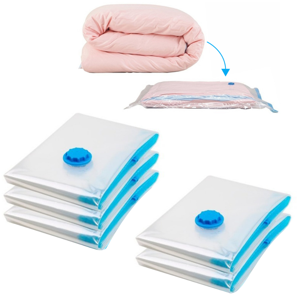 Kit 3 Saco À Vácuo 50x60 Organizador Edredom Cobertor Roupa# | Shopee Brasil