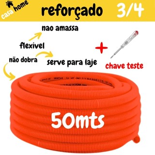 Conduíte Corrugado Laranja 3/4 - 50mts /REFORÇADO