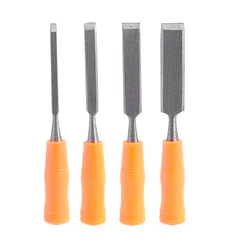 Kit Jogo Formão Entalhe Para Artesão Marceneiro Kit 4 Peças Amolar Afiar Entalhar Madeira Multiuso