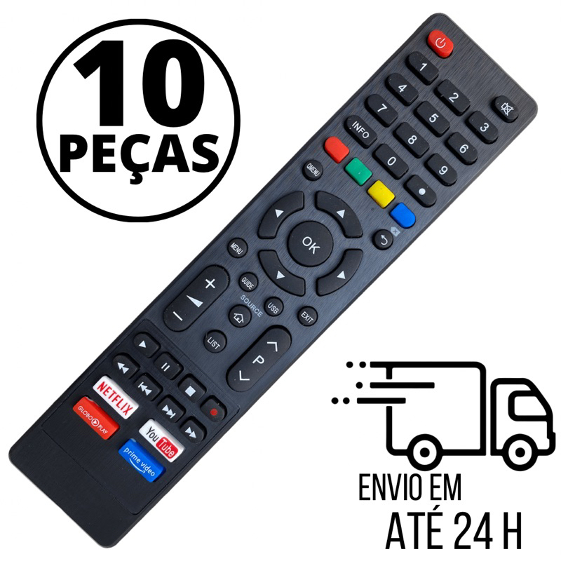 Kit 10 Controle Remoto Tv P hilco Smart em Oferta na Shopee