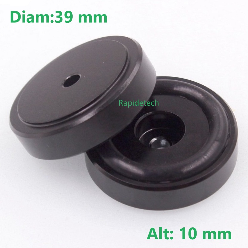 kit 4 pes de aluminio 39 mm preto para receiver,caixas acusticas,amplificadores