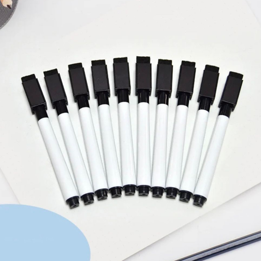 5 Canetas Para Quadro Branco Com Apagador E Imã - Caneta Pra Lousa - Tinta Preta Ou Tinta Colorida em Oferta na Shopee