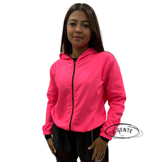 jaqueta feminina blusa de frio tactel proteção UV com ziper e capuz
