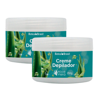 Kit Creme Depilatório com 2 Cremes para o Corpo Pernas Axilas Virilhas Peito Tórax Depilação - Creme Depilador com Aloe Vera 240gr.