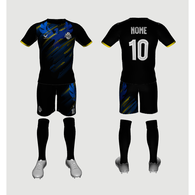 Uniforme Camiseta e Calção Jogador Goleiro Futebol Conjunto Kit Fardamento Futsal Dry 9