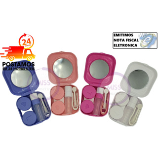 Estojo Para Lentes De Contato Com Ventosa aplicadora, Pinça, Espelho e Porta solução Kit de Viagem em Oferta na Shopee
