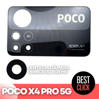 Lente De Vidro Para Câmera Traseira POCO X4 PRO 5G com 2 LENTES Vidro Vidrinho Câmera Traseira - GARANTIA DE QUALIDADE BEST-CLICK