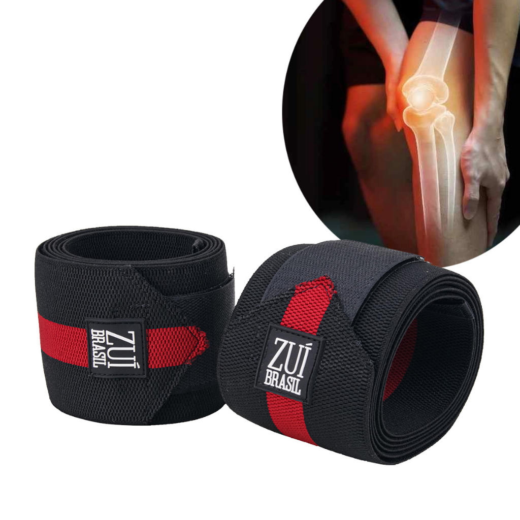 Faixa Elastica Para Joelho Joelheira Faixa Crossfit Faixa Musculação Academia 1 par