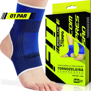 Par Tornozeleira Meia Ortopédica Ajustável Compressão Elástica Estabilizadora Protetora Saúde Fit em Oferta na Shopee