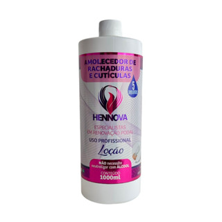 Emoliente Liquido para Rachaduras e Cutículas Hennova Spa dos Pés Plastica dos Pés Frasco 1 litro