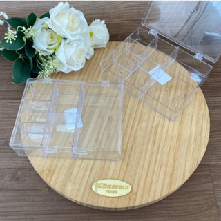 Caixa organizadora acrilica com divisória porta miçanga em Oferta na Shopee