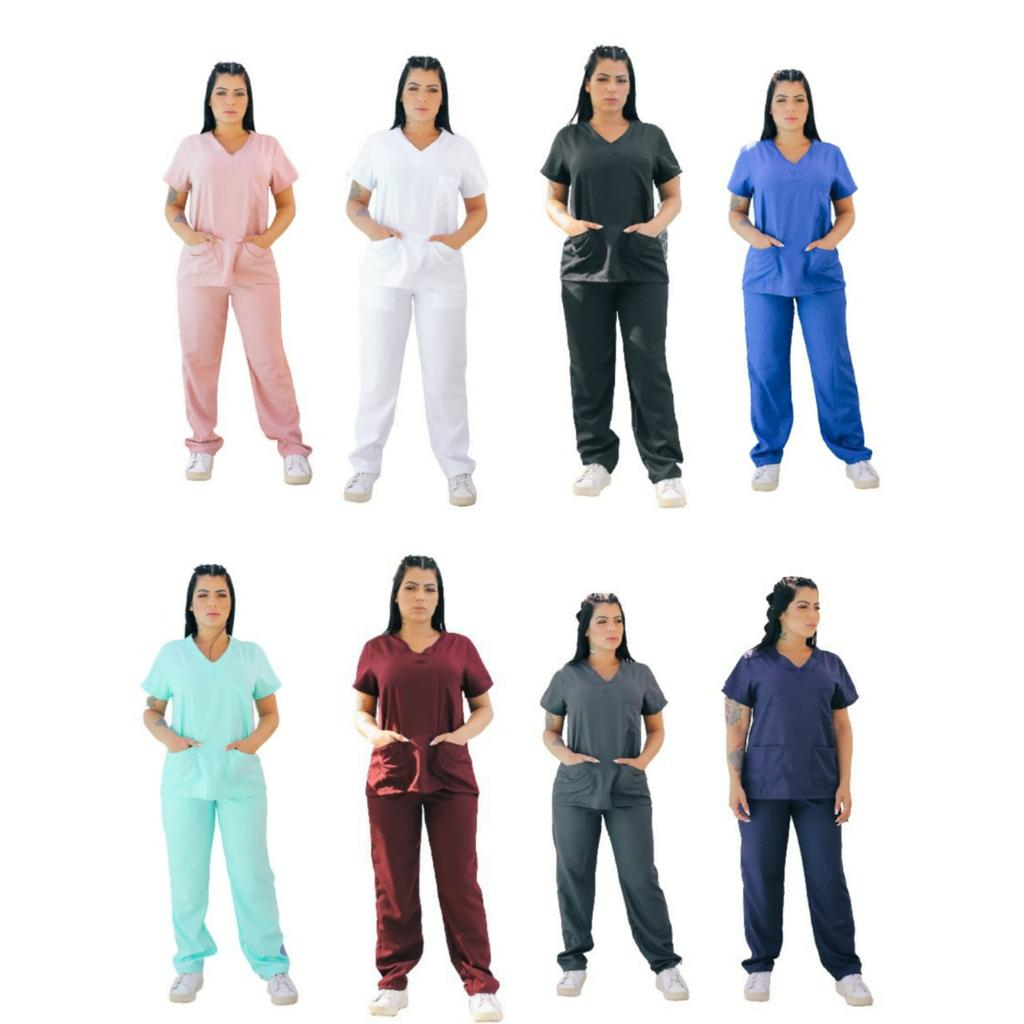 Cuidador - Conjunto Pijama Cirúrgico Hospitalar Scrub -médico 10 em Oferta na Shopee