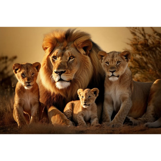 Quadro decorativo leão 90x60cm. foto em alta resolução em tecido sintético de alta qualidade.