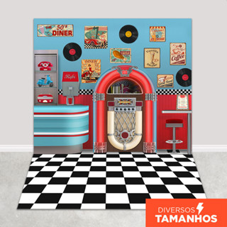 Fundo Fotográfico Anos 60 Cafeteria Em Tecido FFC-820 em Oferta na Shopee