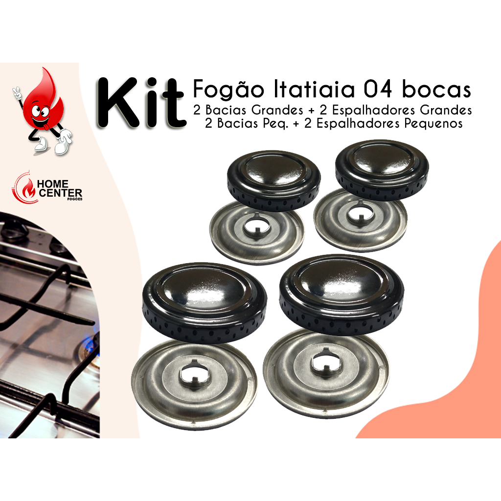 Kit de Espalhador e Bacia para Fogão Itatiaia 4 Bocas