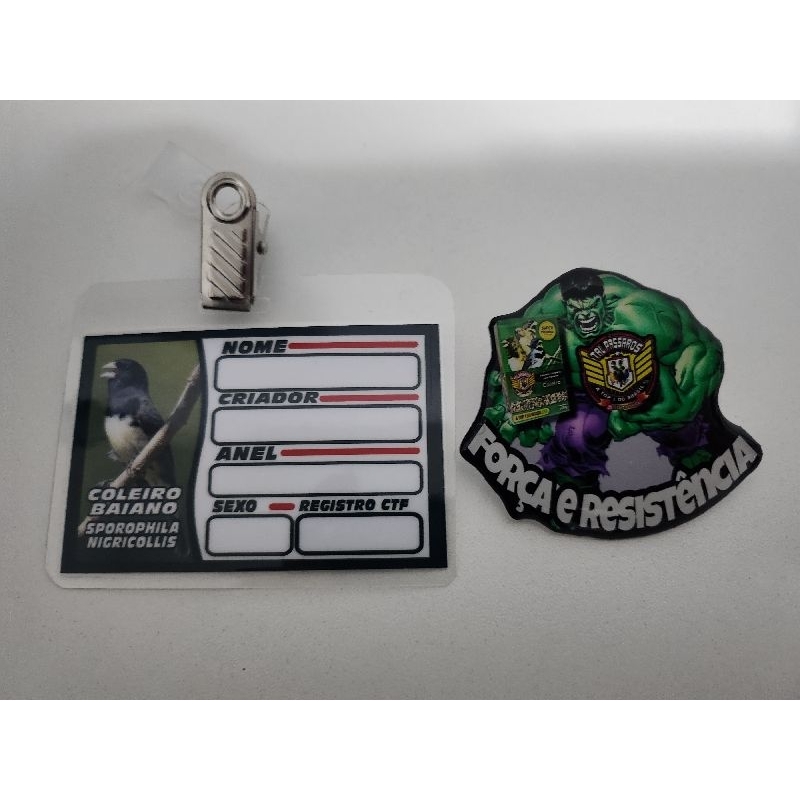 kit de Plaqueta Identificação e Gaiola Tal pássaros - COLEIRO