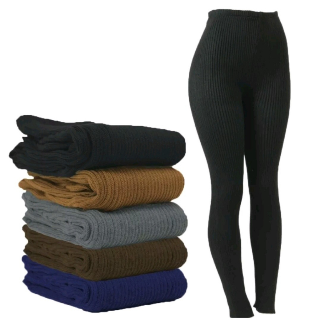 Calça fusô tricô lã meia calça segunda pele