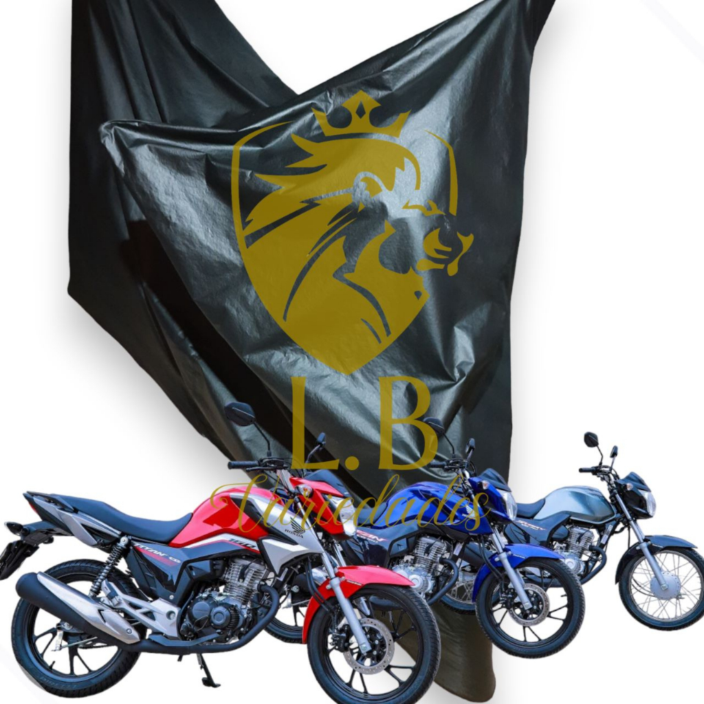 Capa Cobrir Moto Proteção Forrada FAN 160, CG, FAN125, TITAN, FACTOR, FAZER150 Impermeável Preta