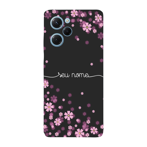 Capinha para Xiaomi Poco X5 Pro Anti Impacto Personalizada - Flores Lilás com nome