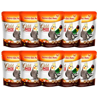 10 Calopsita Gold Mix de Sementes 500g Cada Reino das Aves