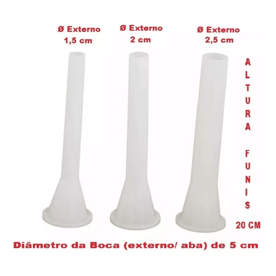 Jogo De Funil Para Ensacadeira Para Encher Linguiça E 8 - Canhão de 5 e 8 Litros