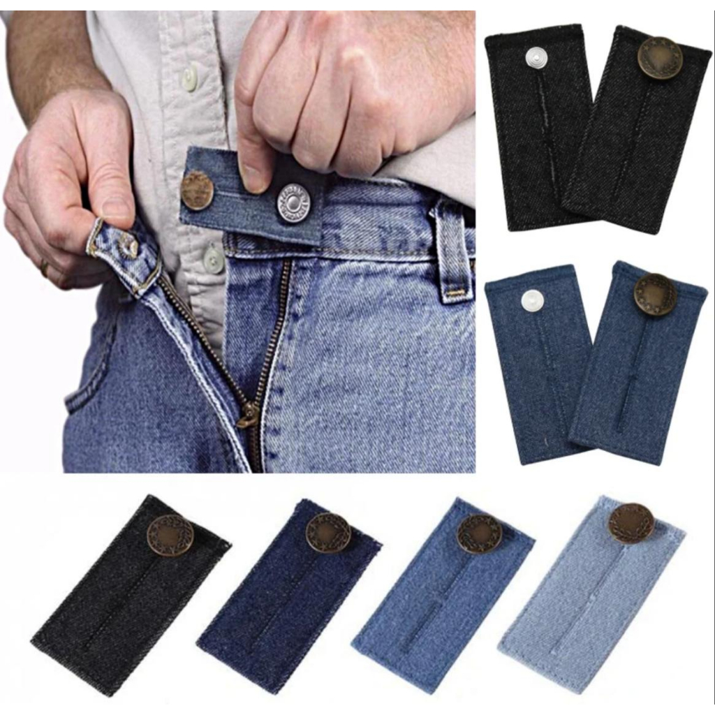 1 Pcs Fivela De Extensão De Roupas Jeans Cintura Expansor Botão Extensor De Calça Cinto Elástica Ajustavel