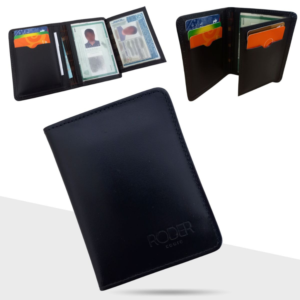 Carteira Porta Cartão Masculina Couro Legítimo Natural Pequena Slim RG CNH Compacta Moderna Presente