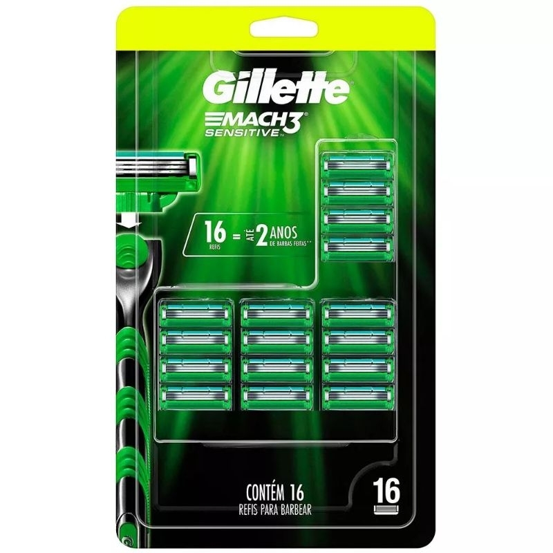 Carga para Aparelho de Barbear Gillette - Mach3 Sensitive 16 Cargas /8 cargas/ 2 cargas ou aparelho.