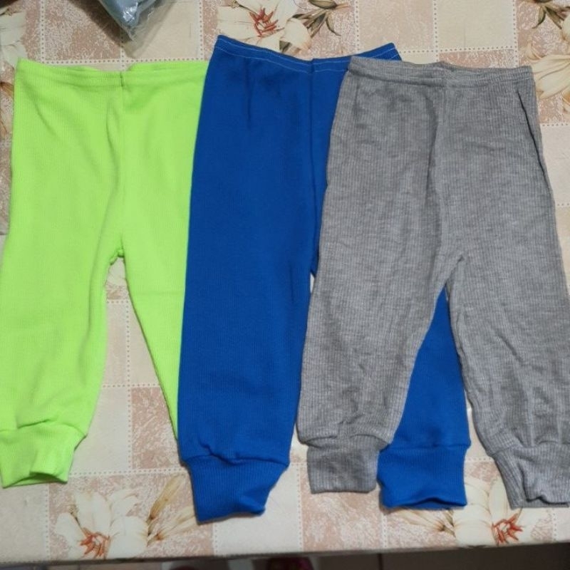 kit lote 3 calças mijão pijama ribana canelada bebê criança 0 a 6 anos em Oferta na Shopee