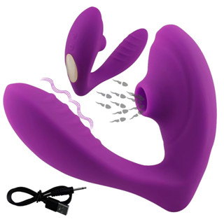 Vibrador com Sucção 10 modos de vibração Para Mulheres Sugador Clitóris Recarregável SX-01