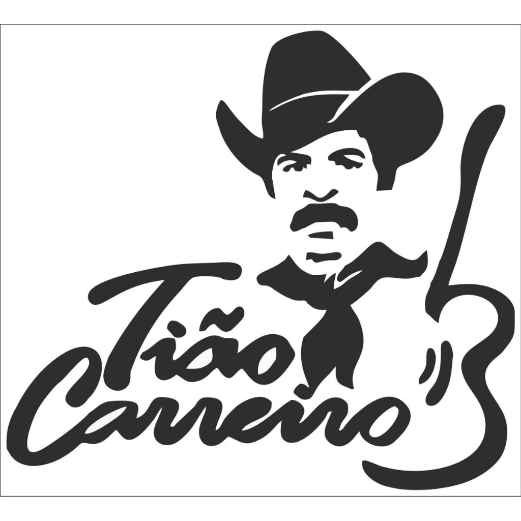 Kit 02 adesivos Tião Carreiro Sertanejo Viola Carro Caminhonete