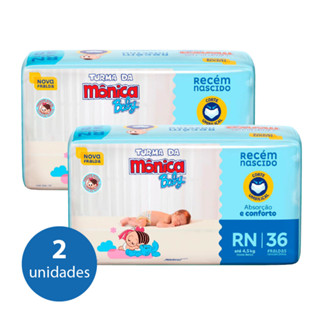 KIT 2 Pacotes Descartavel Fralda Turma da Mônica Jumbo RN/P/M/G