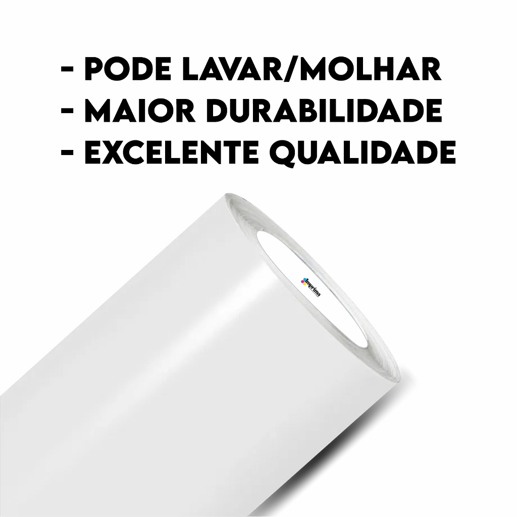 Adesivo Vinil Branco Brilho 100x200cm - Envelopamento em Geral - Lavável