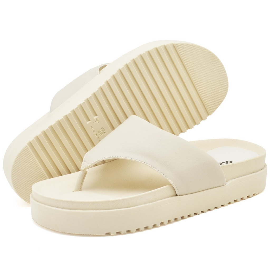 Detalhes do Sandalia Papete Dubuy Feminina Off White Mali 2045FG