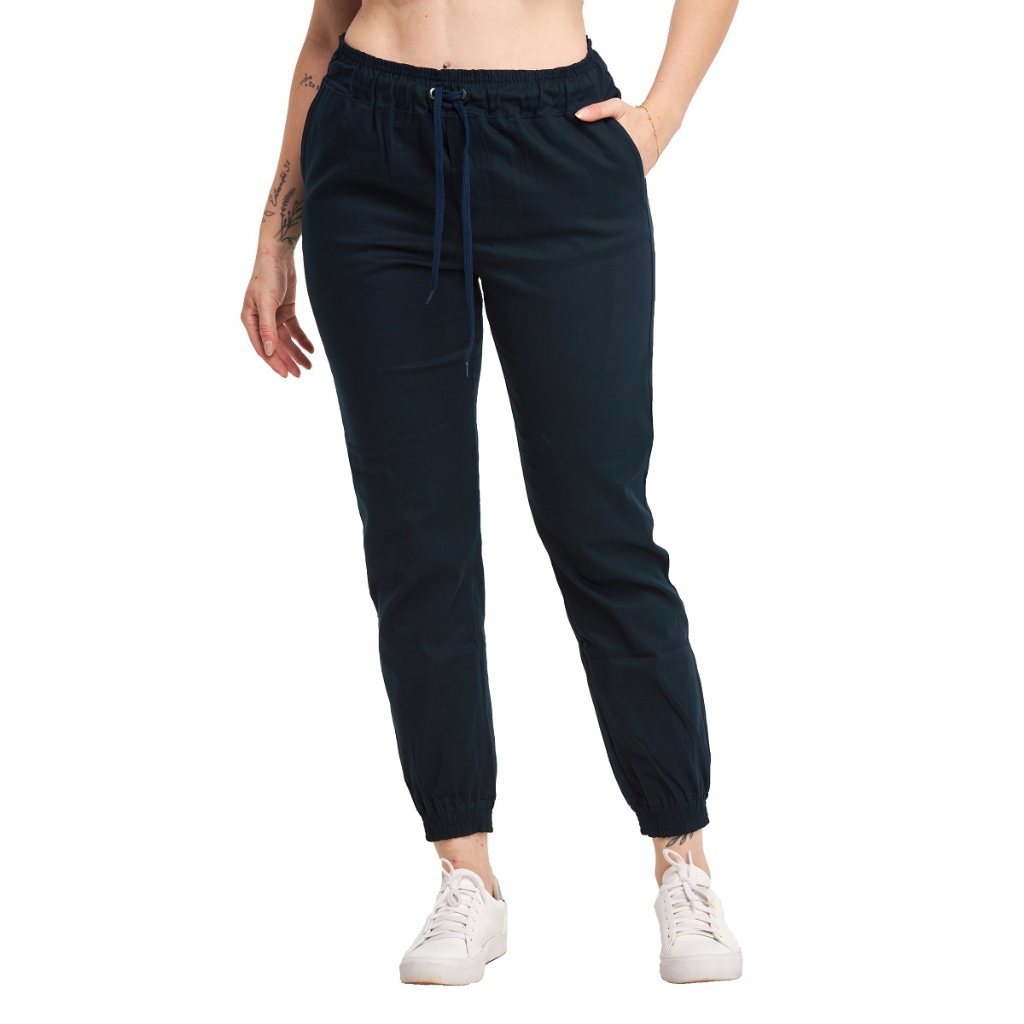 Calça Feminina Sarja Skinny Com Punho Elástico Jogger S01