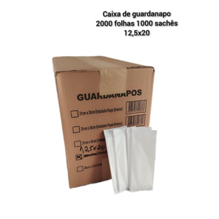 Guardanapo Sachê embalado caixa 2000 unidades 1000 sachês 12.5x20 em Oferta na Shopee