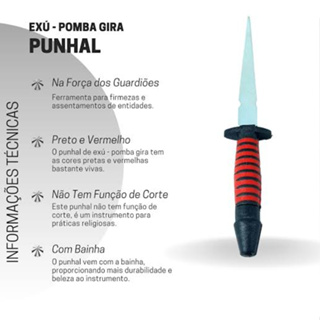 Punhal de Exú - Pomba Gira 9,11,15,17 e 20cm Ritual  Assentamento Oferenda Exu - Aço e Borracha em Oferta na Shopee