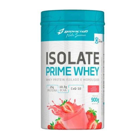 Isolate Prime Whey (Isolado e Hidrolisado) - 900g - BodyAction Nutri Science (Zero Lactose / Stevia / 10g BCAA / CoQ-10)