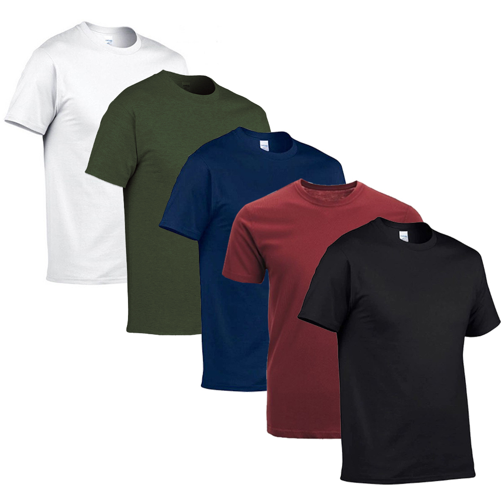 Camiseta Masculina Básica Fio 30.1 Branca Preta Verde Marinho Casual