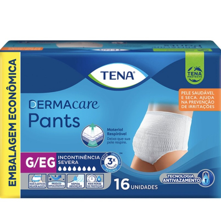 Fralda CALÇA ADULTO Dermacare Pants Ultra P/m Ou G/eg Tena