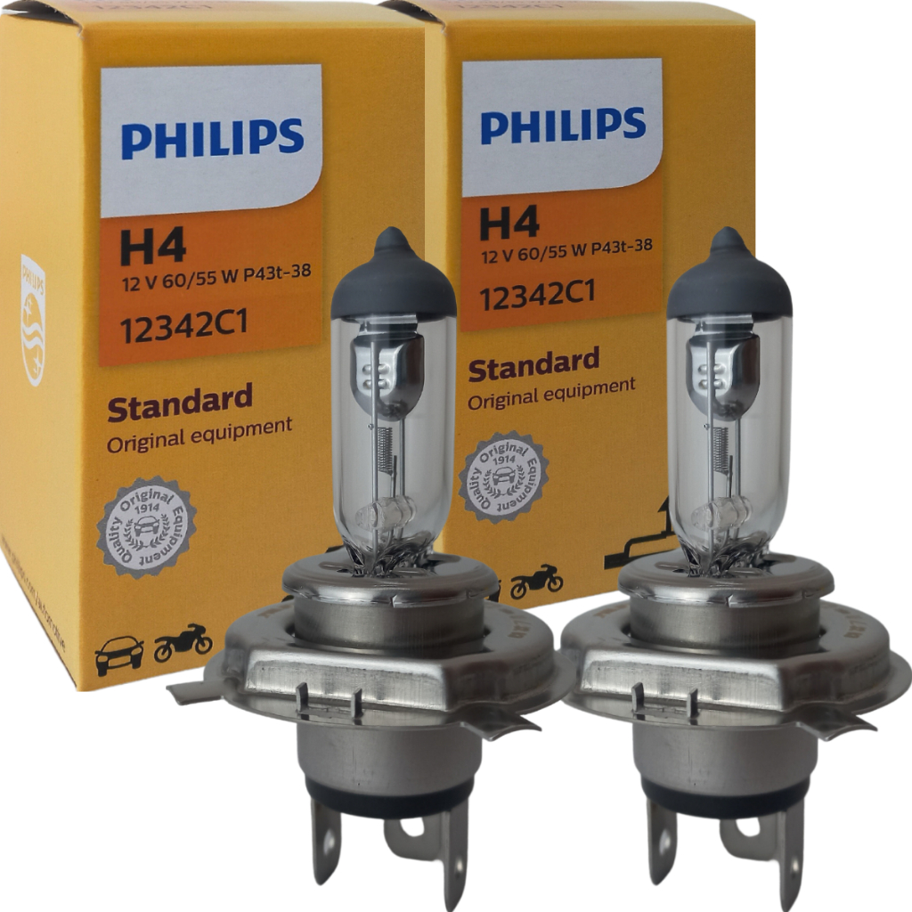 Par Lampada Philips Halogena H4 12v 60w/55w Standard 12342c1