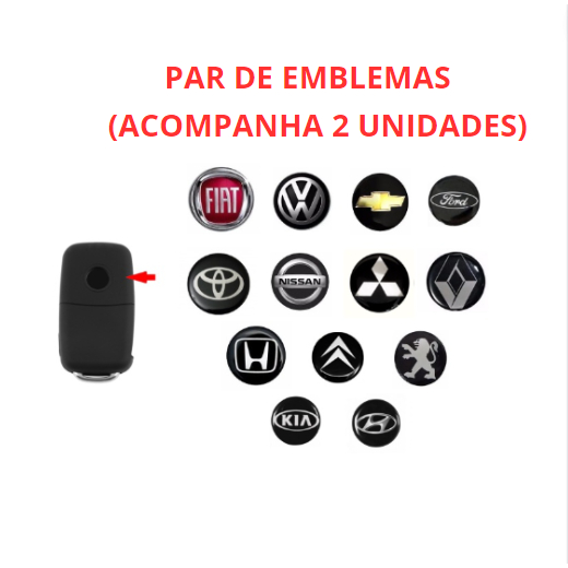 Par de Emblema Para Chave Canivete Resinado Todas as Marcas (2 Unidades) em Oferta na Shopee