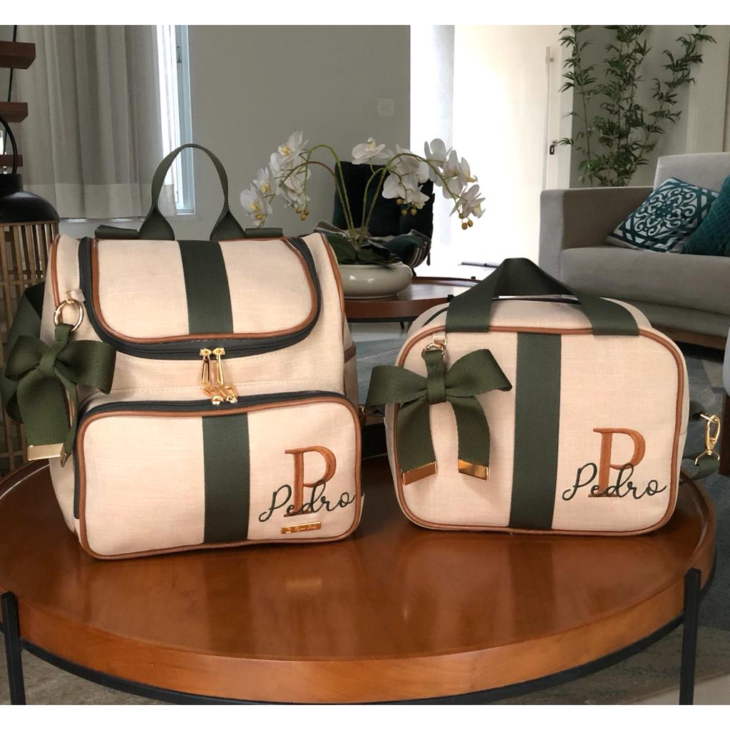 Kit de Mochila e Frasqueira Maternidade Lyssa Baby Personalizado