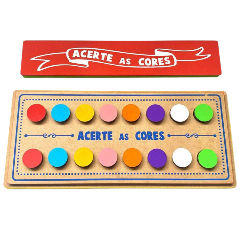 Jogo Acerte as Cores Brinquedo Educativo em MDF Jogo criança 4 anos Jogo Memória Jogo Desafio