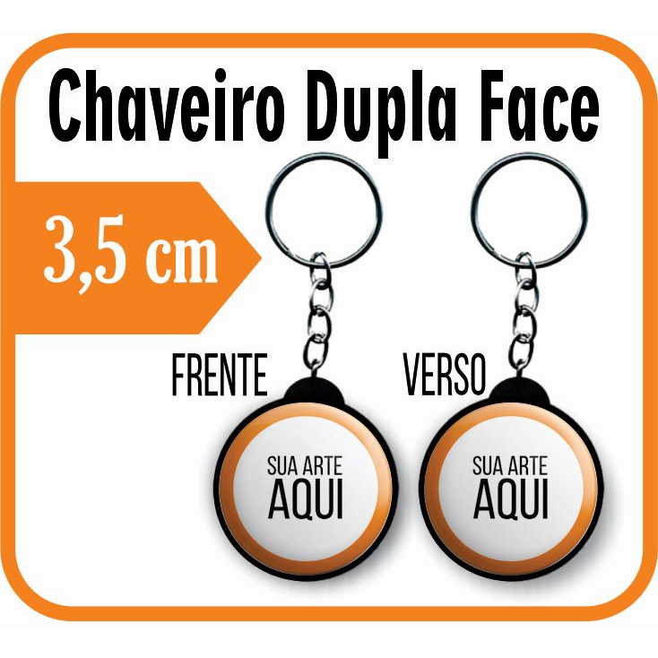 Kit 10 Chaveiros Dupla Face Personalizado-3,5cm
